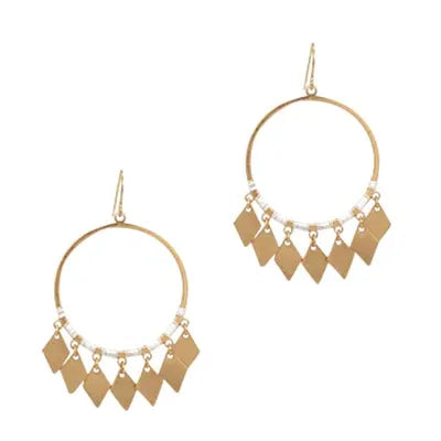 French Wire - 2Tone Circle w Diamond - Silver/Gold