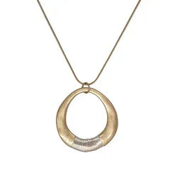 Two Tone Open Circle Necklace