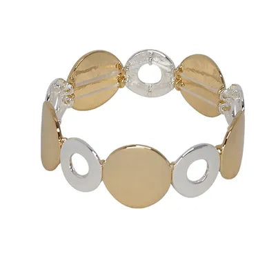 Disc (G) & Open Circle (S) Bracelet