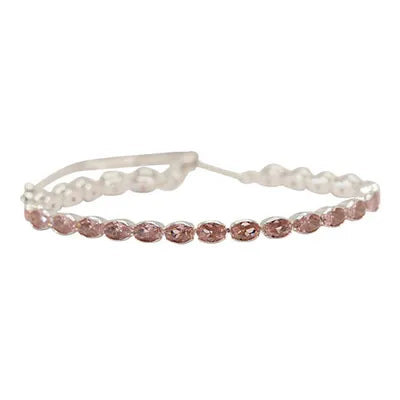 Oval CZ Slider - Silver/Clear