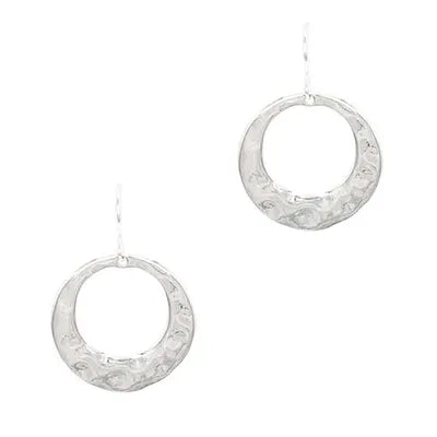 French Wire - Circle (Open) Hammered - Silver