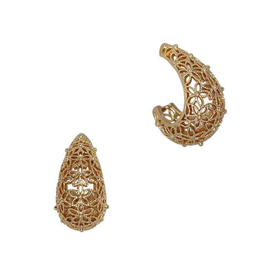 Studs - Filigree Waterdrop - Gold