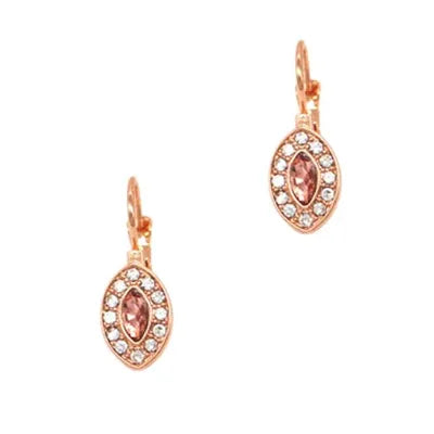 Lever Backs - Marquise CZ - Vintage Rose - Rose Gold