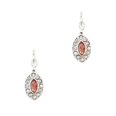 Lever Backs - Marquise CZ - Vintage Rose - Silver