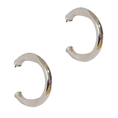 Studs - Hoop (Rustic) - Silver