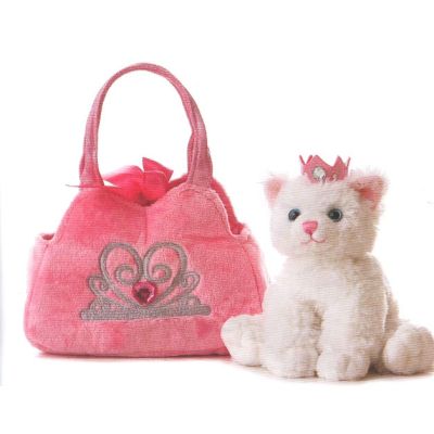 Pet in Carry Bag - Cat (Pink Crown)