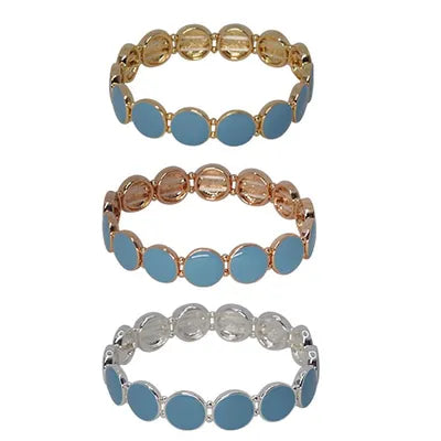 Enamel Disc Bracelet - Blue