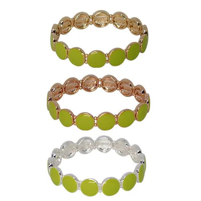 Enamel Disc Bracelet - Green
