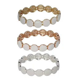 Enamel Disc Bracelet - White