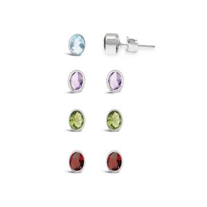 Multi-stone Faceted Studs - OVL
