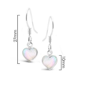 Pearl (MOP) Drop Earrings - Heart (10mm)