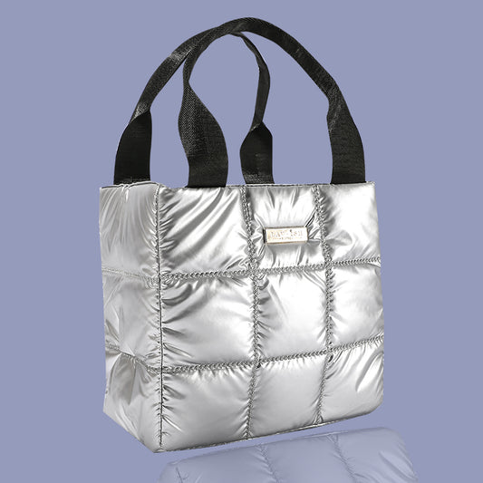 Silver Quilted Handbag
