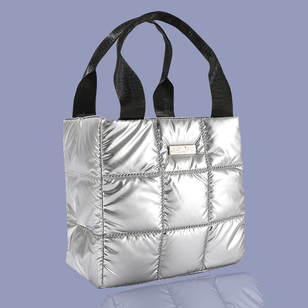 Silver Quilted Handbag