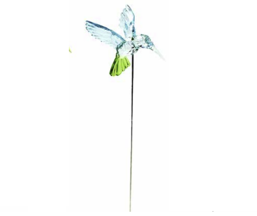 Acrylic Crystal Hummingbird Stake - Blue