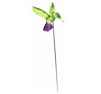 Acrylic Crystal Hummingbird Stake - Green