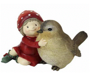 Mushroom Pixie - Winnie with Bird