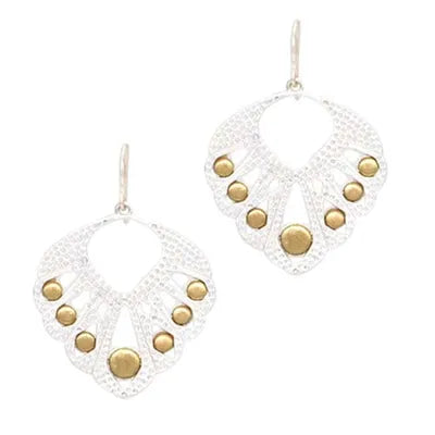 2Tone Open Teardrop Earrings - Silver/Gold