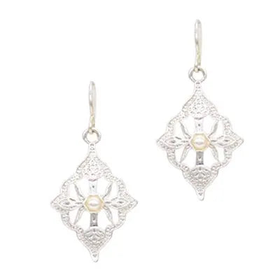 FW Pearl Diamond-shaped Drop Earrings