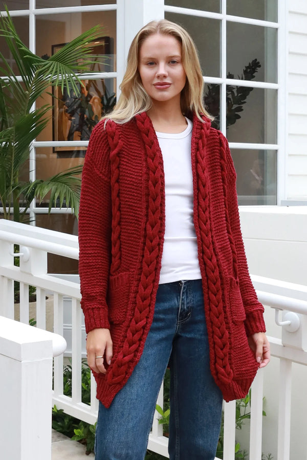 Cabile Cardigan - Burgundy