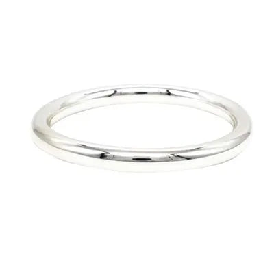 Plain Medium Round Bangle - Silver