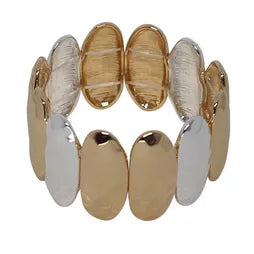 Stretch Bracelet - Hammered Oval (G/S)