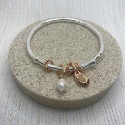 Irregular Shape Charm Bangle - S/R