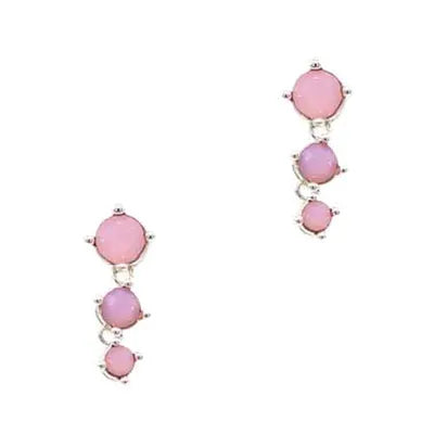 Round Trio Studs - Opal Rose