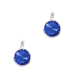 Round Lever Backs - Sapphire (Silver)
