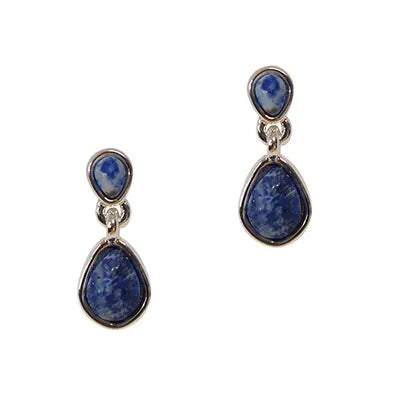 Teardrop (Double) Studs - Lapis