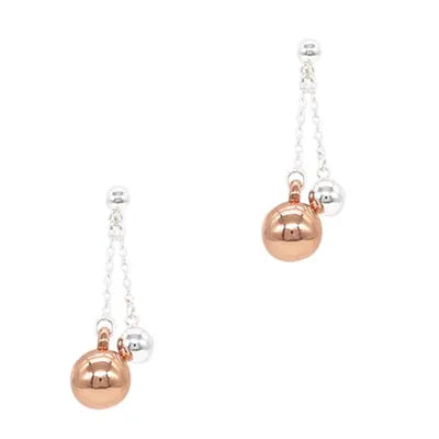 Dual Ball - Rose Gold/Silver Studs