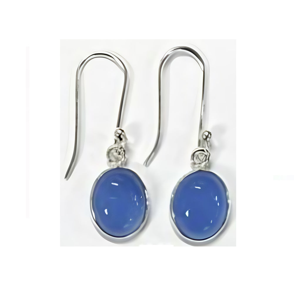 Blue Chalcedony  Drop Earrings - OVL