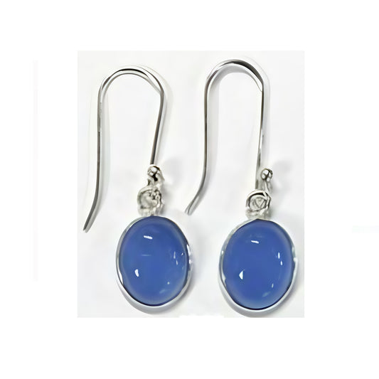 Blue Chalcedony  Drop Earrings - OVL