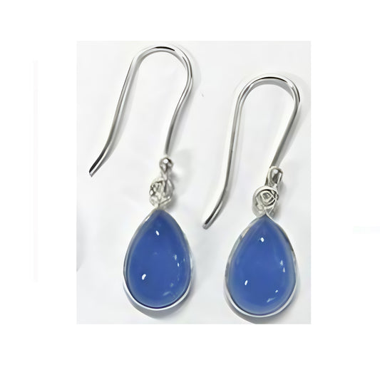 Blue Chalcedony Drop Earrings - TD