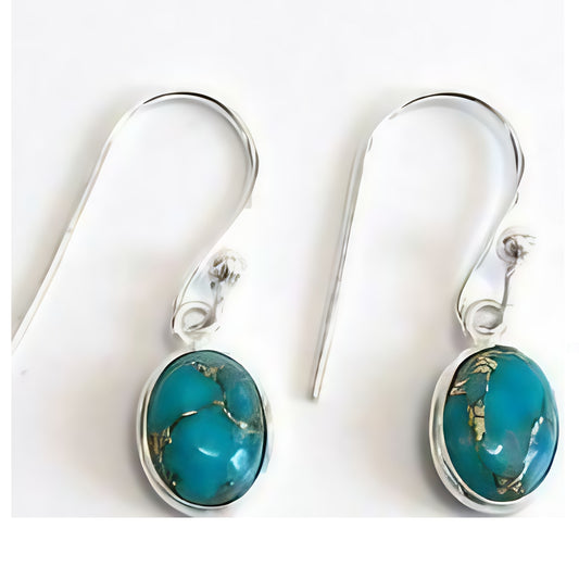Turquoise (Mohave) Drop Earrings - OVL