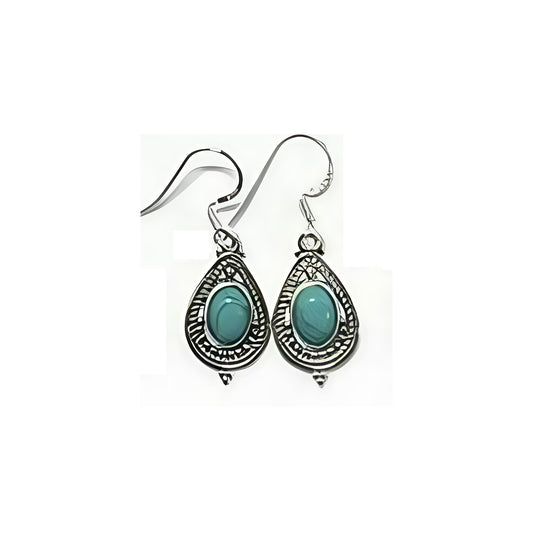 Boho 3 - Turquoise Boho Earrings - OVL