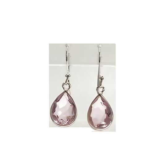 Pink Topaz Drop Earrings - TD