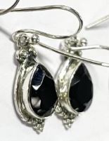 BLACK ONYX Vintage Earrings