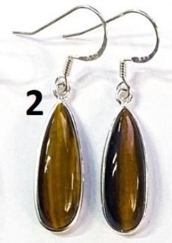 TIGER EYE Long Earrings