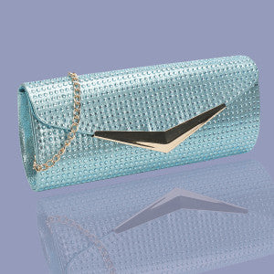 Satin Clutch-Aqua
