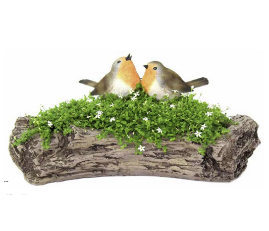 Birds on Log Planter