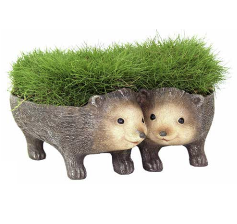 Twin Hedgehog Planter-Resin