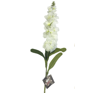 White Silk Delphinium Single Stem 79cm