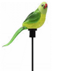 Glass Parrot Stake - Green
