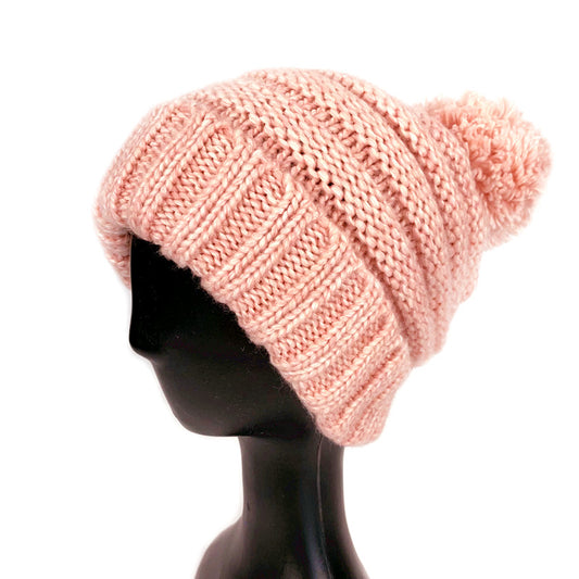 Chunky Slouchy Beanie - Pink