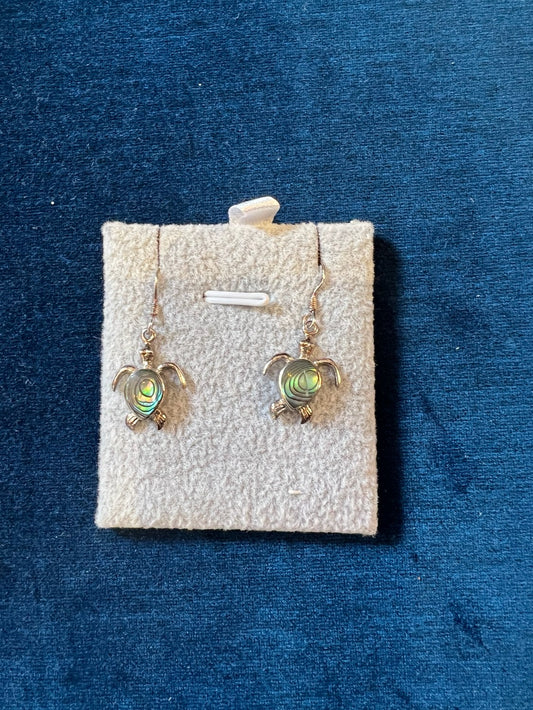 Paua Drop Earrings - Turtle