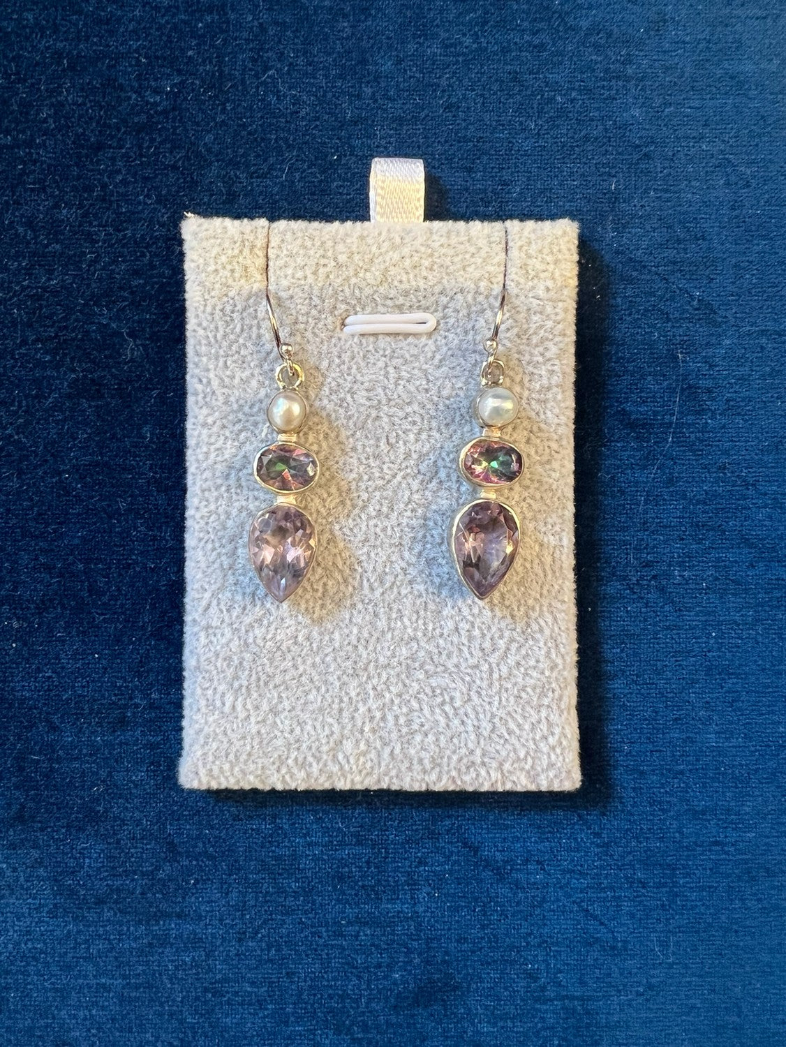 Amethyst-Pearl-MQ Drop Earrings - MLT