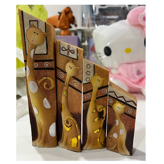 Cat Figurine Set - Geometric Cat Oblique Set