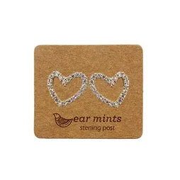 Heart (Open) Clear CZ Studs