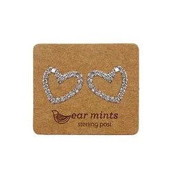 Heart (Open) Clear CZ Studs