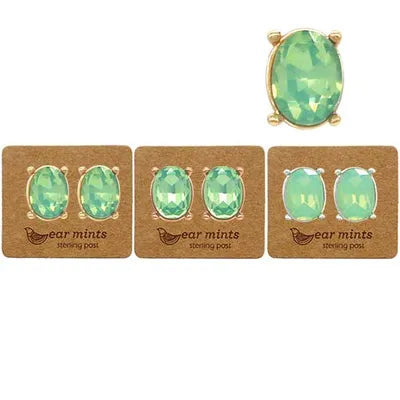 Oval Studs - Pacific Opal Green